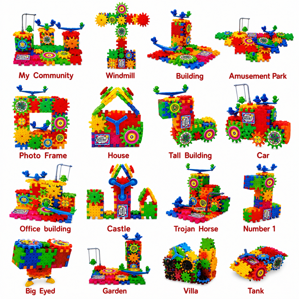 81 PCS Gears & Building Blocks Educational STEM Toy for Kids (Ages 3+)