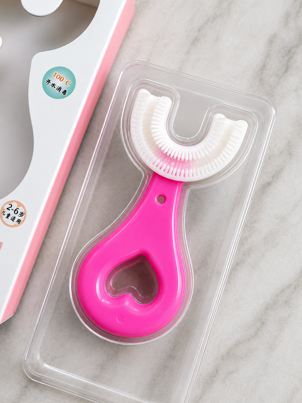 360° U-Shaped Silicone Toothbrush for Kids | Soft Bristles & Deep Cleaning